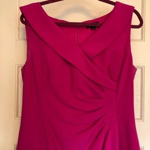 Tahari hot pink sleeveless ruched dress 12